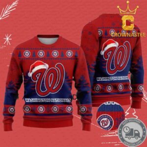 Washington Nationals MLB Santa Hat Christmas Holiday Ugly Sweater