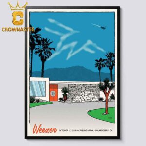 Weezer Palm Desert CA 2024 Acrisure Arena On October 12th Home Decor Poster Canvas