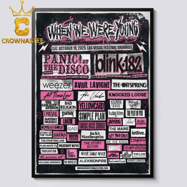 When We Were Young Festival 2025 Las Vegas Festival Grounds On October 18th Lineup Home Decor Poster Canvas