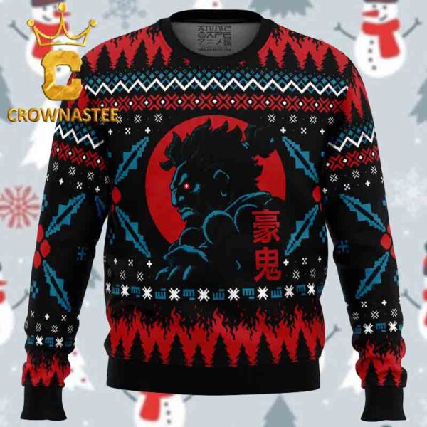 Akuma Street Fighter Christmas Holiday Gift Ugly Sweater