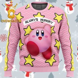 Always Hungry Kirby Christmas Holiday Gift Ugly Sweater