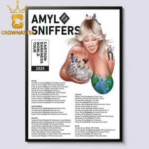 Amyl And The Sniffers Cartoon Darkness 2025 Tour Dates Schedule Home Decor Poster Canvas