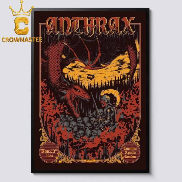 Anthrax Eventim Apollo London On November 23rd 2024 Home Decor Poster Canvas