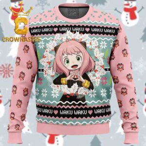 Anya Forger Waku Waku Spy x Family Christmas Holiday Gift Ugly Sweater