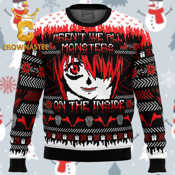 Aren’t We All Monster On The Inside Elfen Lied Christmas Holiday Gift Ugly Sweater