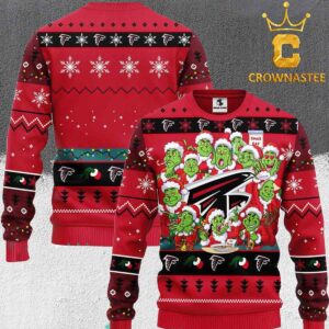 Atlanta Falcons NFL 12 Grinch Christmas Holiday Ugly Sweater