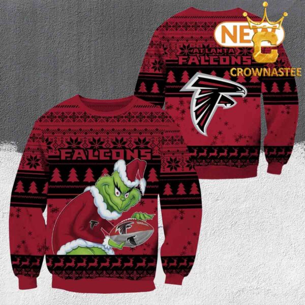 Atlanta Falcons NFL Football Grinch Christmas Holiday Ugly Sweater