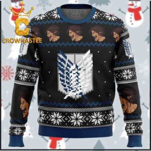 Attack On Titan Survery Corps Christmas Holiday Ugly Sweater