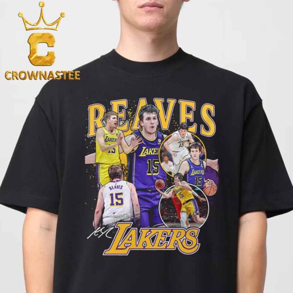 Austin Reaves Los Angeles Lakers NBA Multi Photo Player Signed Classic T-Shirt