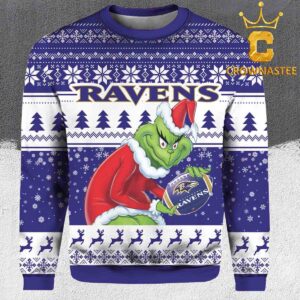 Baltimore Ravens NFL Football Grinch Christmas Holiday Ugly Sweater