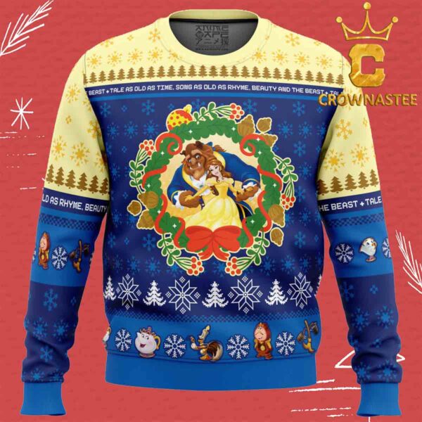 Beauty And The Beast Disney Christmas Holiday Gift Ugly Sweater