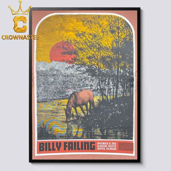 Billy String Denver Colorado 2024 Bluebird Theater On November 21st Billy Falling Home Decor Poster Canvas