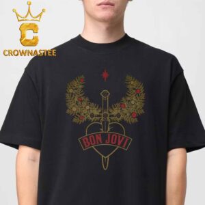 Bon Jovi Heart And Dagger Holiday Wreath Classic T-Shirt