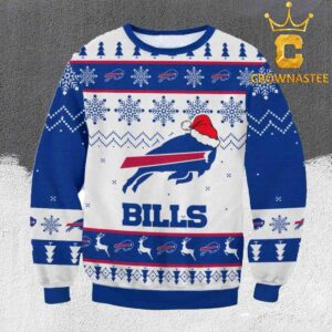 Buffalo Bills NFL Logo Santa Hat Christmas Holiday Ugly Sweater