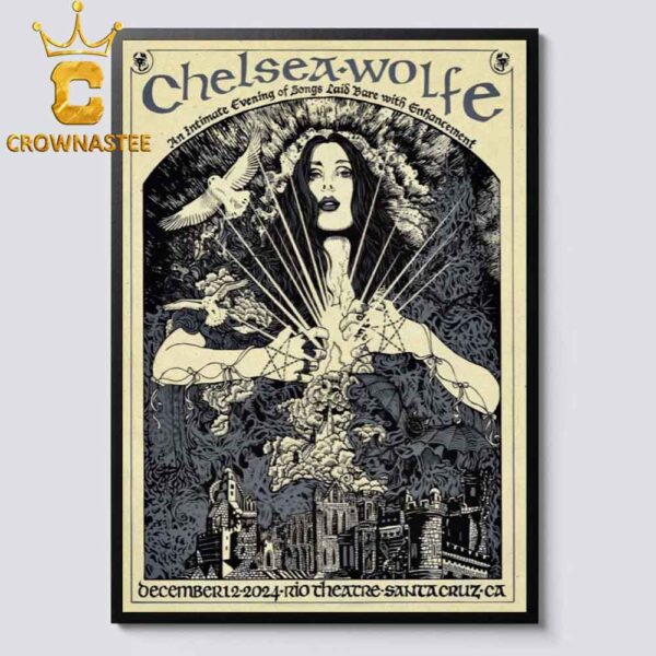 Chelsea Wolfe Santa Cruz CA 2024 Rio Theatre On December 12th Home Decor Poster Canvas