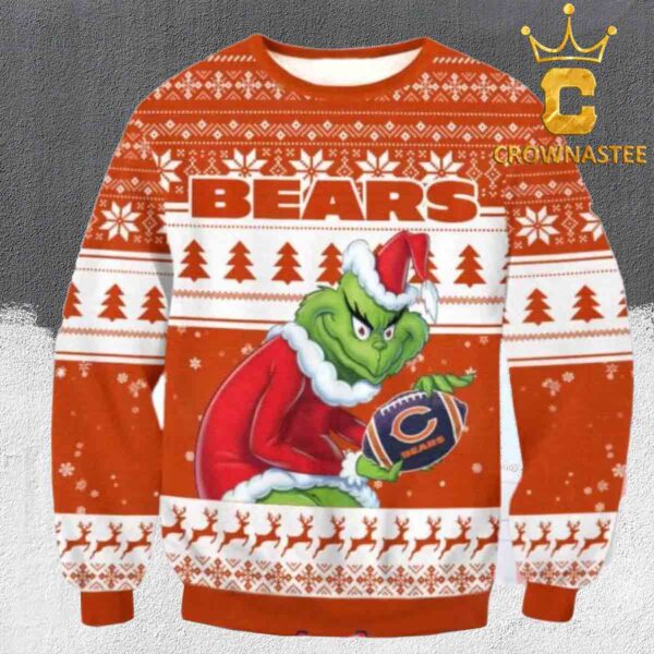 Chicago Bears NFL Football Grinch Christmas Holiday Gift Ugly Sweater