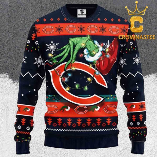 Chicago Bears NFL Grinch Christmas Holiday Ugly Sweater