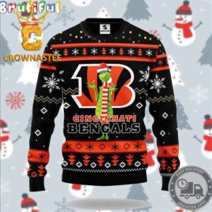 Cincinnati Bengals NFL Grinch Christmas Holiday Gift Ugly Sweater