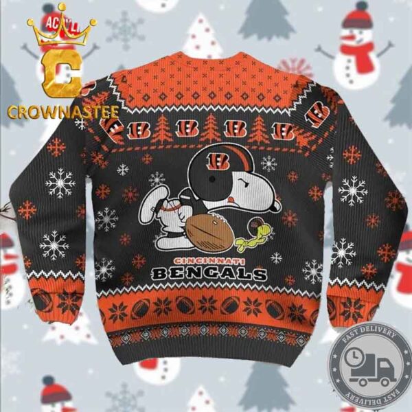 Cincinnati Bengals NFL Snoopy Dog Christmas Ugly Sweater