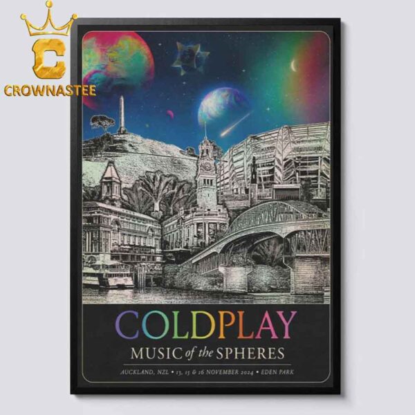 Coldplay Auckland New Zealand 2024 Eden Park On November 13 15 16 Music Of The Sphere Tour Home Decor Poster Canvas