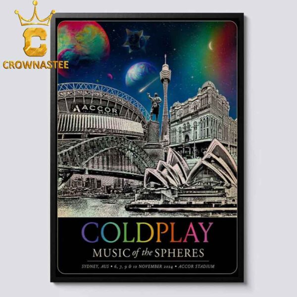 Coldplay Sydney Australia 2024 Accor Stadium From November 6th To 10th Music Of The Spheres Home Decor Poster Canvas