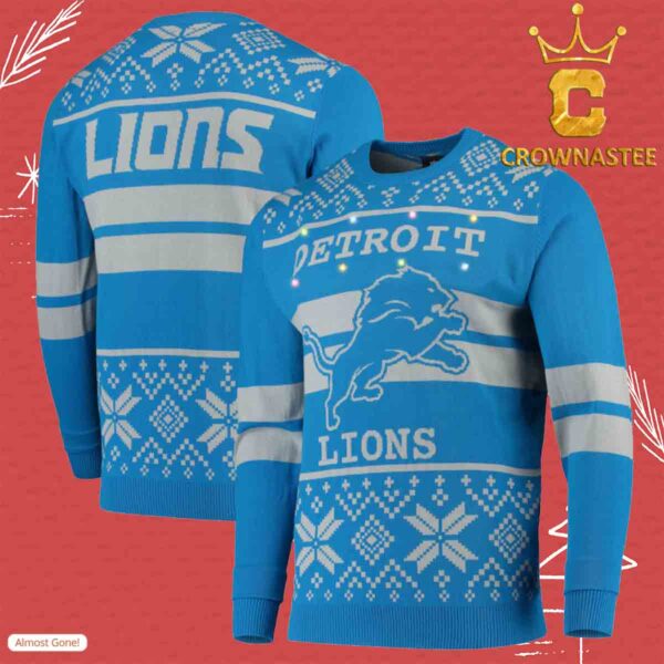 Detroit Lions NFL Christmas Holiday Speacial Blue Ugly Sweater