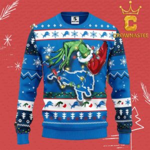 Detroit Lions NFL Grinch Christmas Ugly Sweater