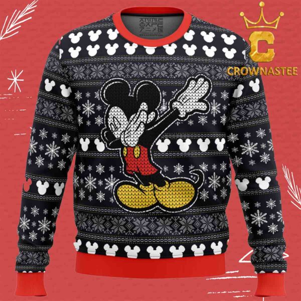 Disney Mickey Dabbing Christmas Holiday Gift Ugly Sweater