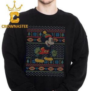 Disney Mickey Mouse Vintage Mickey Christmas Holiday Ugly Sweater Hoodie T-Shirt