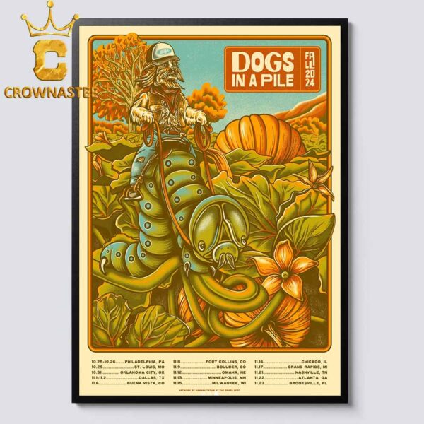 Dogs In A Pile Fall Tour 2024 Dates Schedule Home Decor Poster Canvas