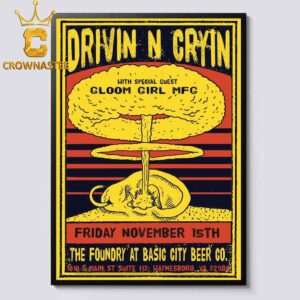 Drivin N Cryin Haynesboro VA 2024 The Foundry At Basic City Beer Co On November 15th Home Decor Poster Canvas