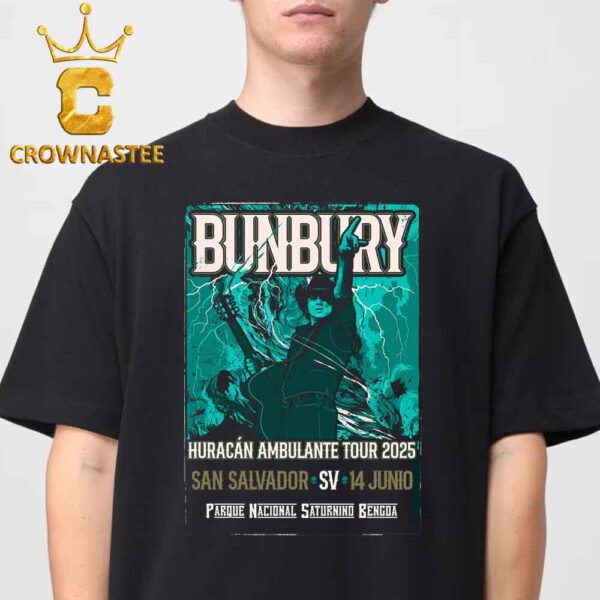 Enrique Bunbury San Salvador SV 2025 14 Junio Huracan Ambulante Tour Classic T-Shirt