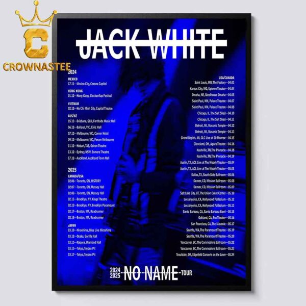 Jack White No Name 2024 2025 Tour Dates Schedule Home Decor Poster Canvas