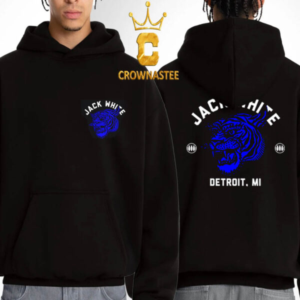 Jack White Tiger Detroit MI Two Sided Hoodie Sweater T-Shirt