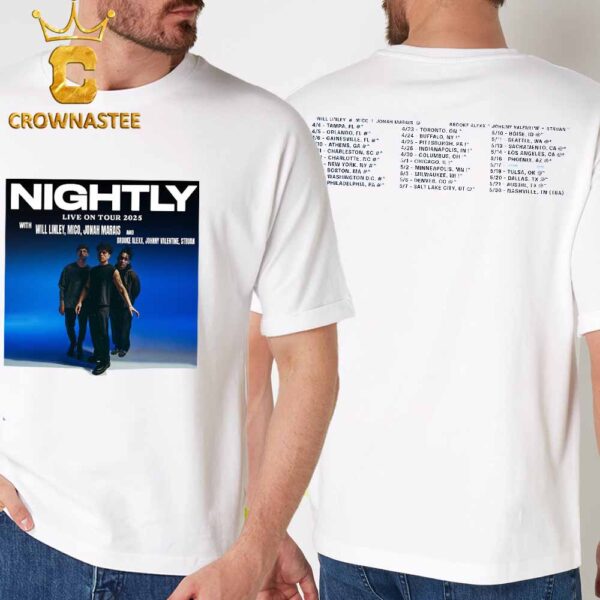 Jonah Marais Nightly Live On Tour 2025 Dates Schedule Two Sided T-Shirt