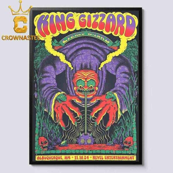 King Gizzard And The Lizard Wizard Albuquerque NM 2024 Revel Entertainment On November 11th Home Decor Poster Canvas