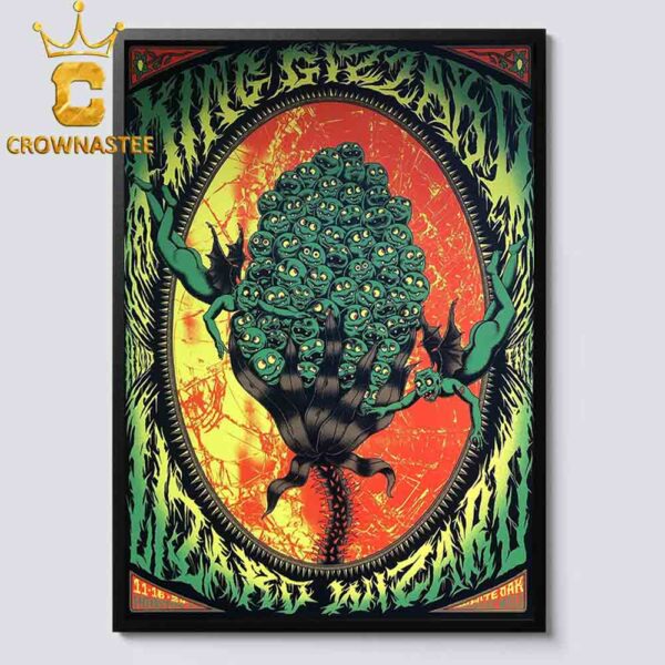 King Gizzard And The Lizard Wizard Houston TX 2024 White OAK Music Hall On November 16th Home Decor Poster Canvas