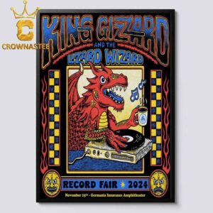 King Gizzard And The Lizard Wizard Record Fair Austin TX 2024 Germania Insurance Amphitheater On November 15th Home Decor Poster Canvas