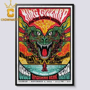 King Gizzard And The Lizard Wizard San Diego CA 2024 On November 2nd Home Decor Poster Canvas