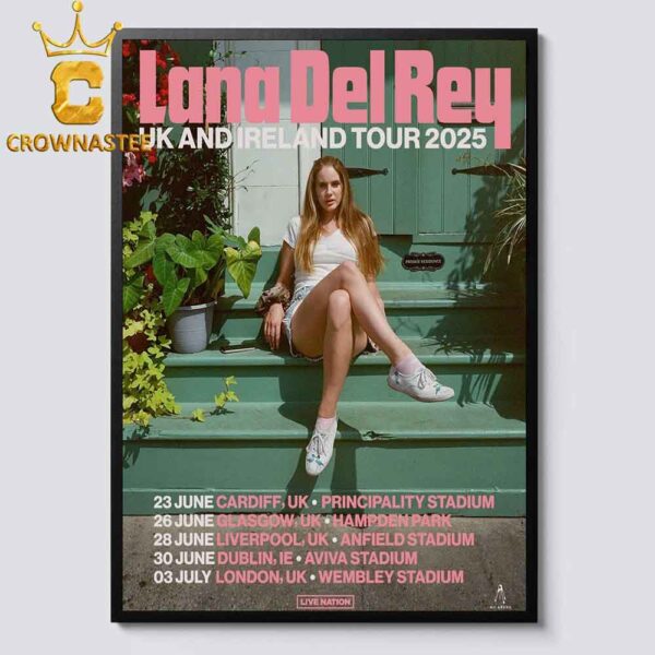 Lana Del Rey UK And Ireland 2025 Tour Dates Schedule Home Decor Poster Canvas