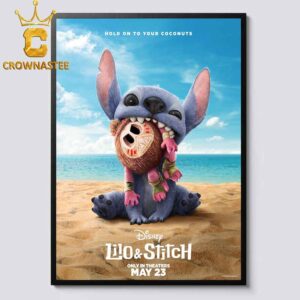 Lilo And Stitch 2025 Hold On To Your Coconuts Disney Only In Theaters On May 23rd Home Decor Poster Canvas