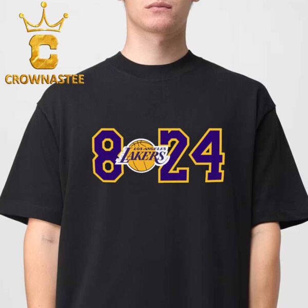 Kobe Bryant Los Angeles LakersNBA 8 24 Wordmark Logo Essential T-Shirt