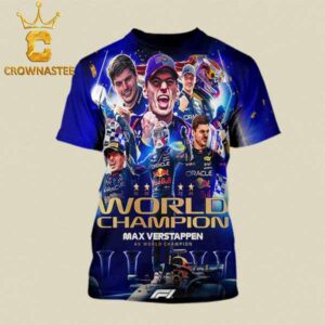 Max Verstappen The Formula 1 4x World Champion 2024 Las Vegas GP F1 Oracle Red Bull Racing All Over Print T-Shirt