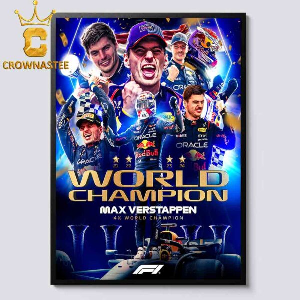 Max Verstappen The Formula 1 4x World Champion 2024 Las Vegas GP F1 Oracle Red Bull Racing Home Decor Poster Canvas