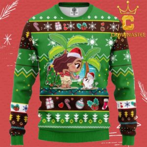 Moana Disney Christmas Holiday Green Ugly Sweater