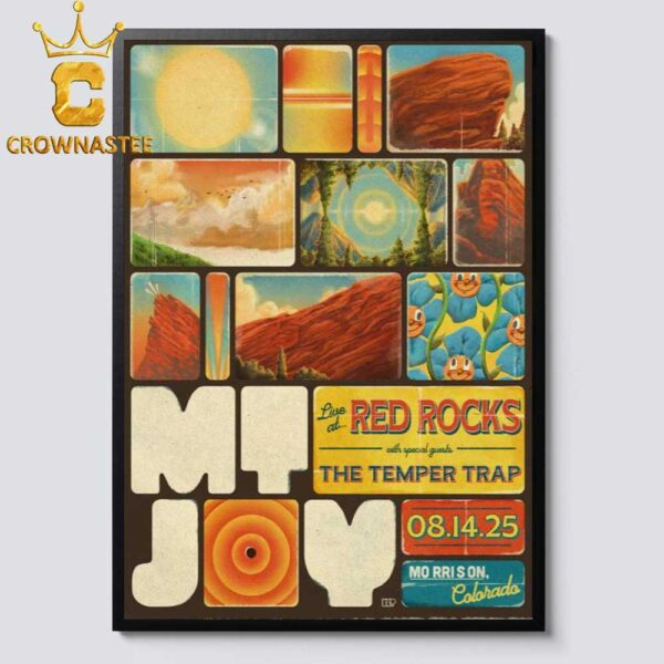 Mt Joy Morrison CO 2025 Red Rock On August 14th Home Decor Poster Canvas