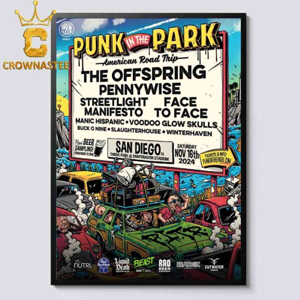 Punk In The Park American Road Trip San Diego 2024 On November 16th Home Decor Poster Canvas