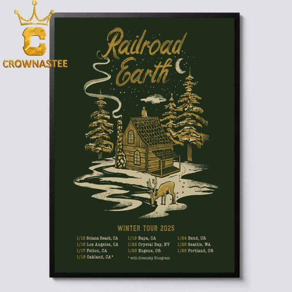 Railroad Earth Winter Tou 2025 Dates Home Decor Poster Canvas