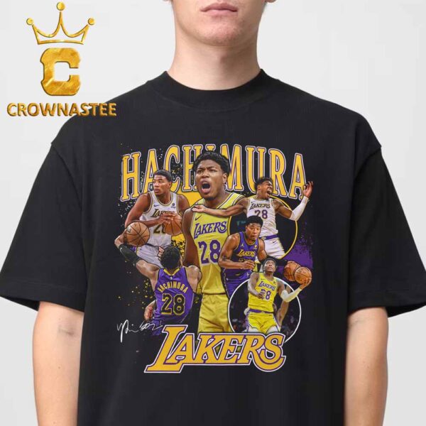 Rui Hachimura Los Angeles Lakers NBA Multi Photo Player Signed Classic T-Shirt