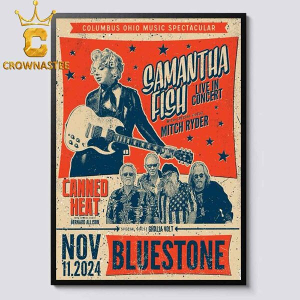 Samantha Fish Columbus Ohio 2024 Live Concert On November 11th Home Decor Poster Canvas